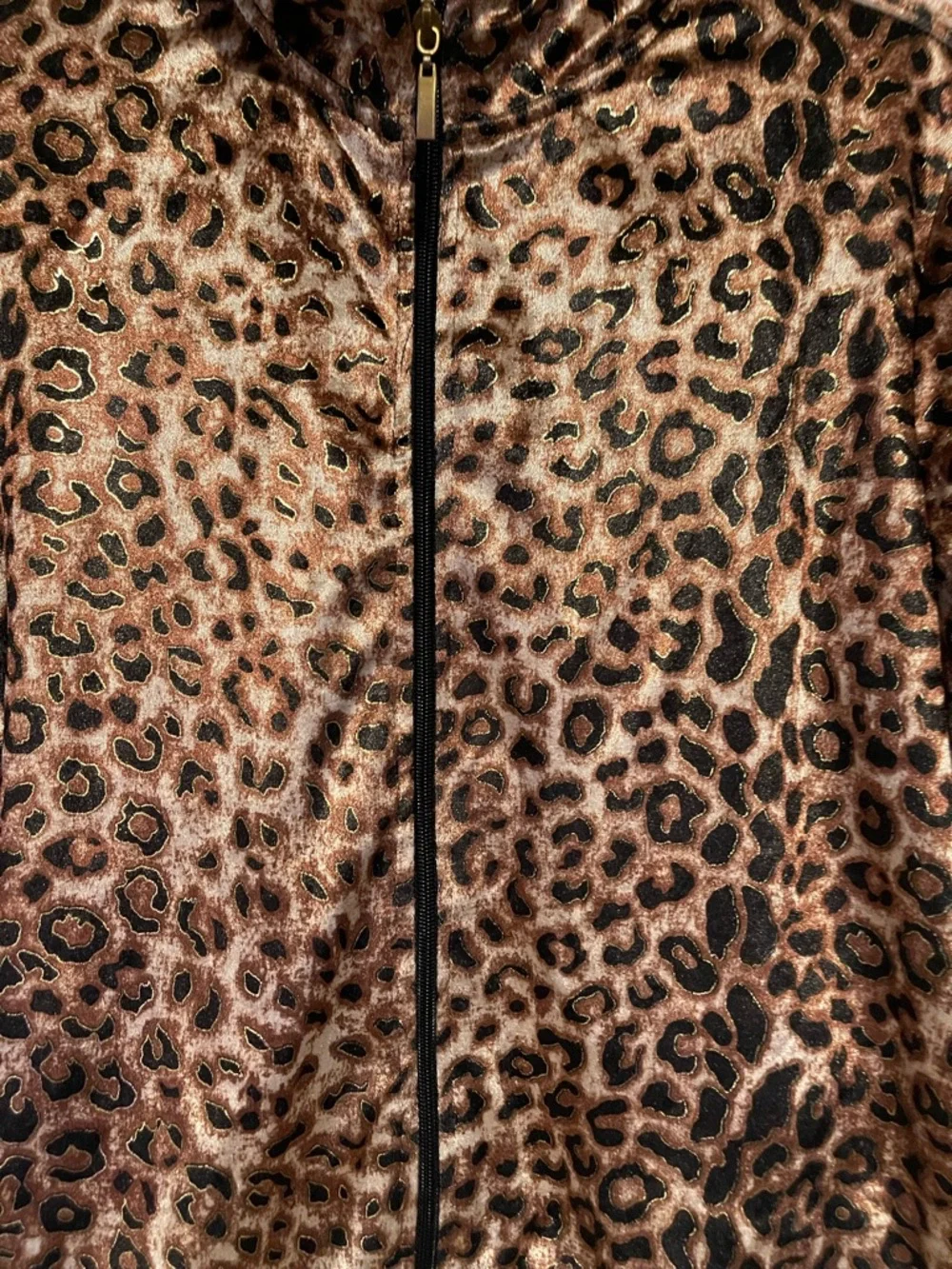 French Laundry Leopard Print Zip-Front Jacket - Brown & Black - Picture 2 of 3
